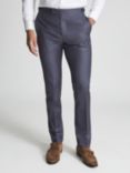 Reiss Hiked Tailored Wool Suit Trousers, Airforce Blue