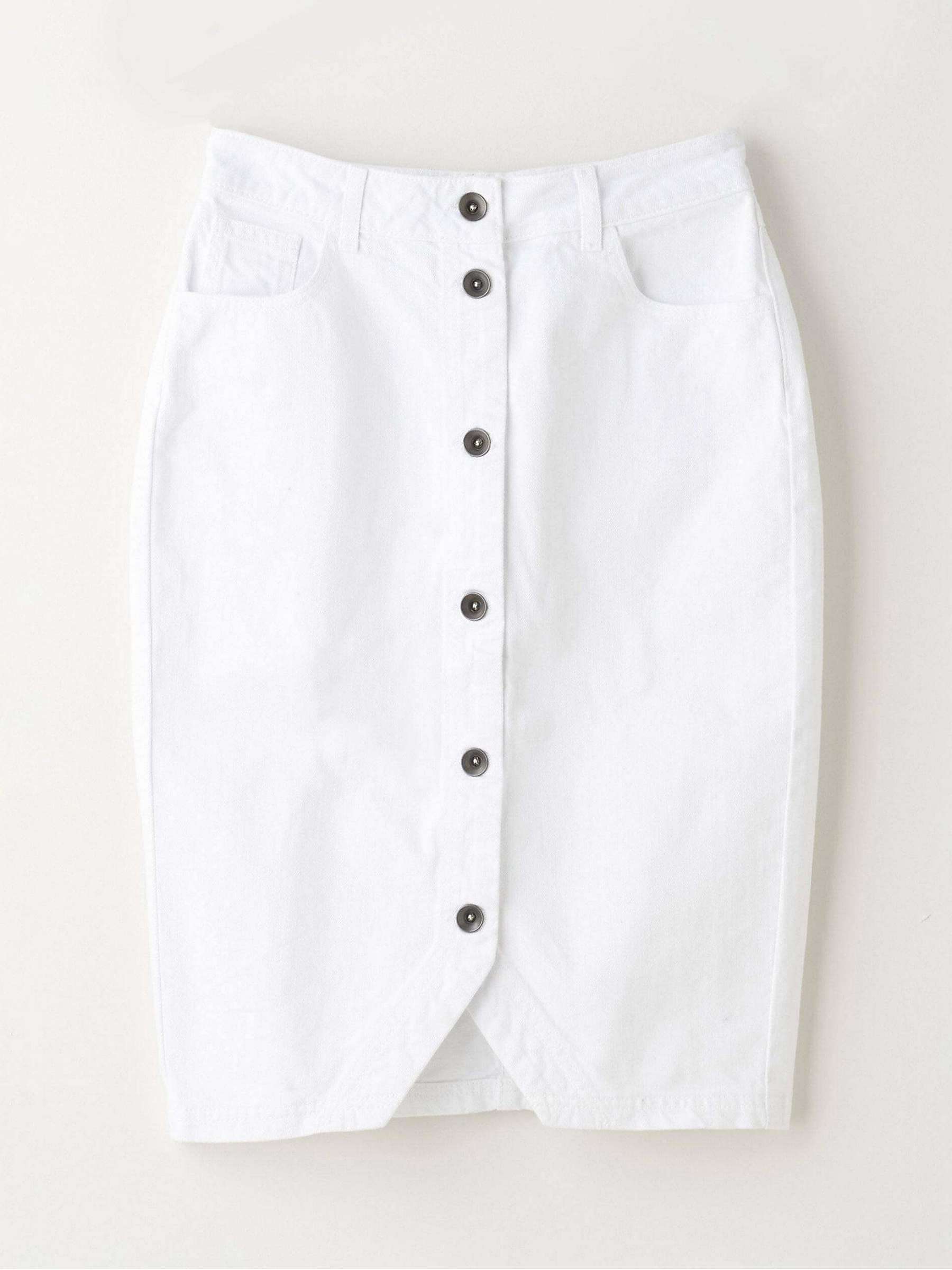 Buy Truly Denim Button Skirt, White Online at johnlewis.com