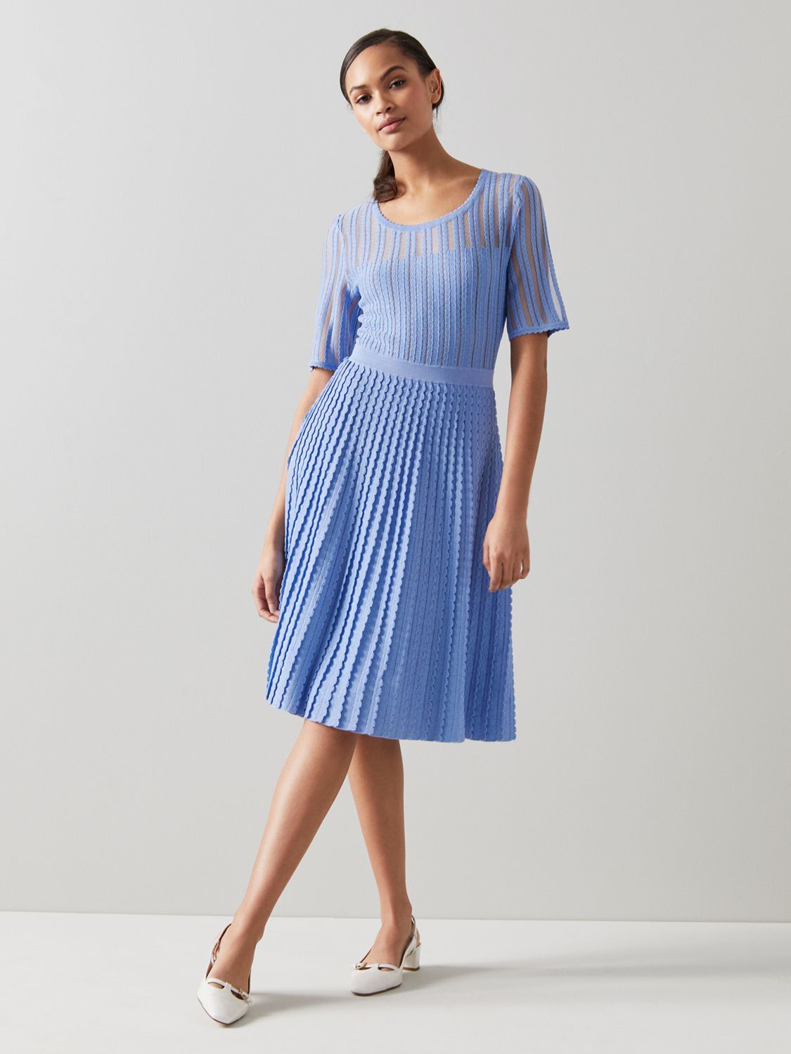 L.K.Bennett Anna Textured Dress, Hyacinth at John Lewis & Partners