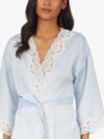 Lauren Ralph Lauren Lace Detail Signature Satin Kimono Robe