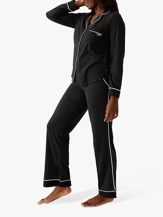 DKNY Signature Jersey Pyjama Set, Black