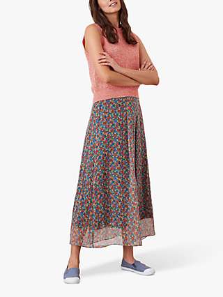 Brora Liberty Clementine Floral Print Silk Chiffon Skirt, Multi
