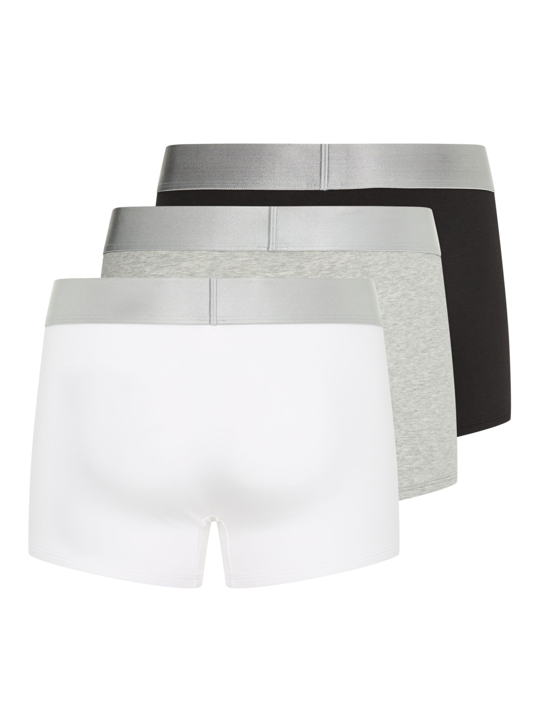 Calvin Klein Recycled Cotton Blend Trunks, Pack of 3, Black/White/Grey, XS
