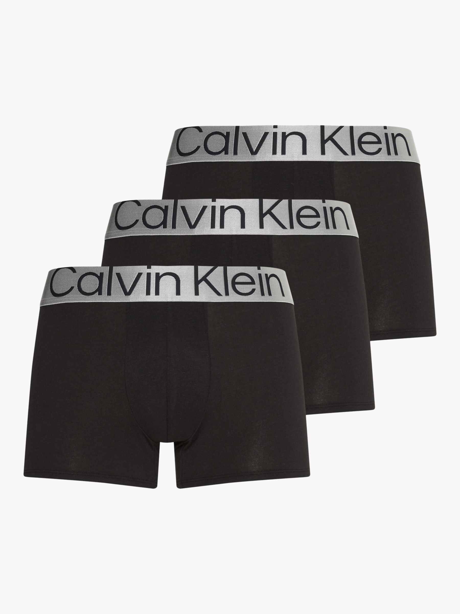 Calvin Klein Recycled Cotton Blend Trunks, Pack of 3, Black