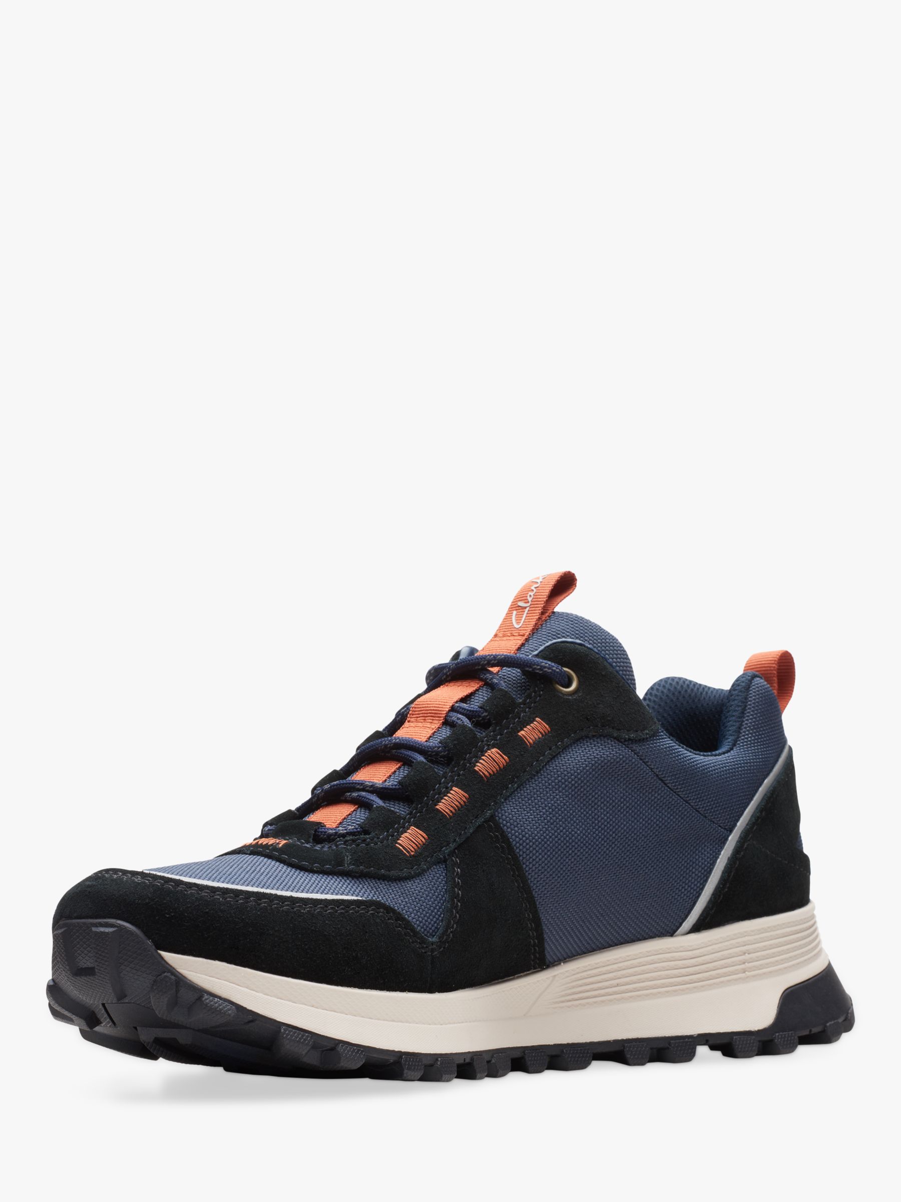 Clarks ATL Trek Walk Trainers, Navy Combi at John Lewis & Partners