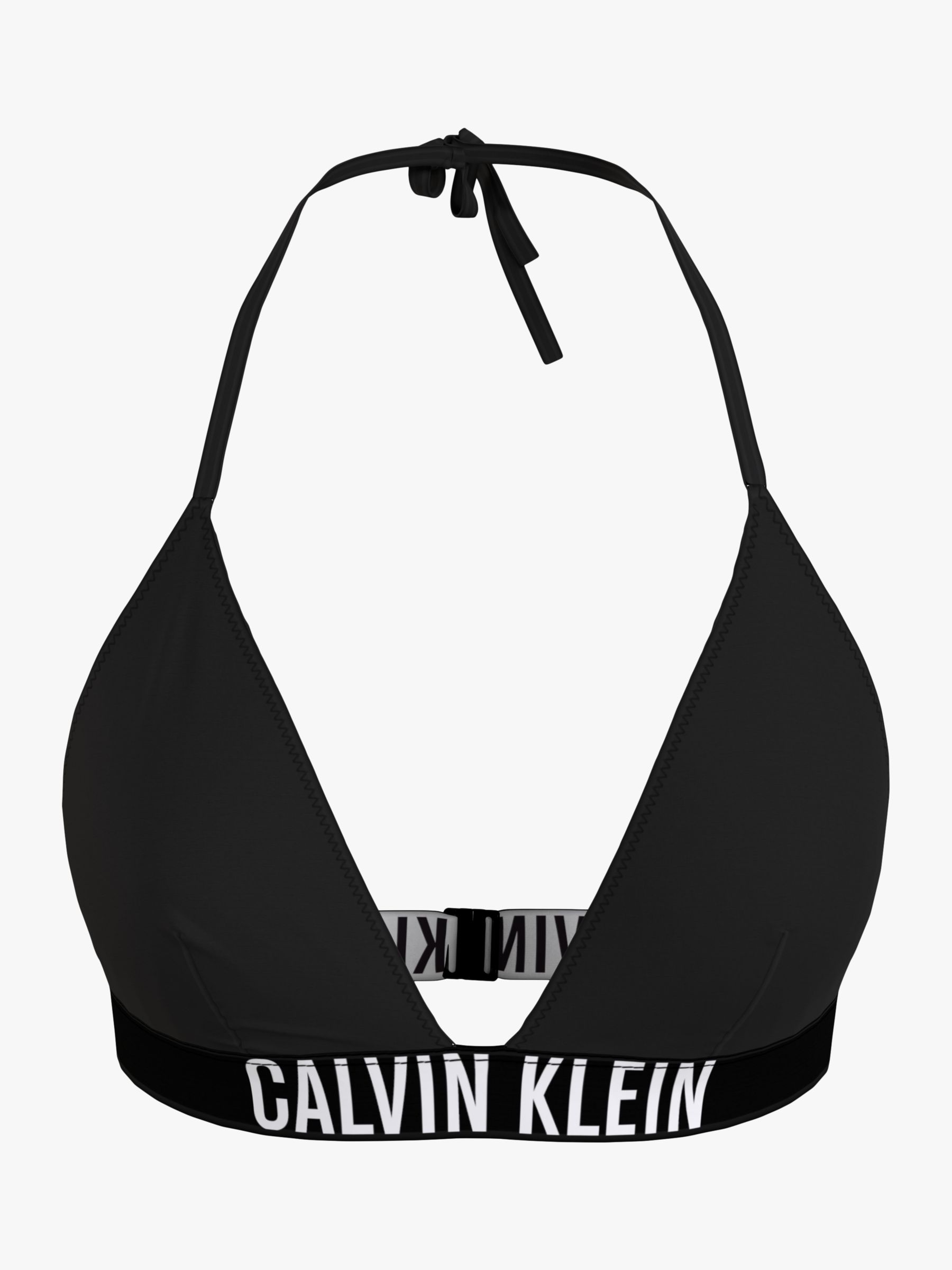CALVIN KLEIN Monogram Rib Triangle Bikini Top in Black