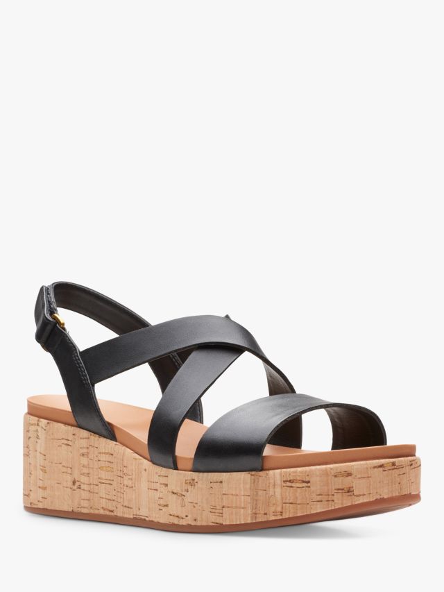 Clarks wide 2025 fit wedge sandals