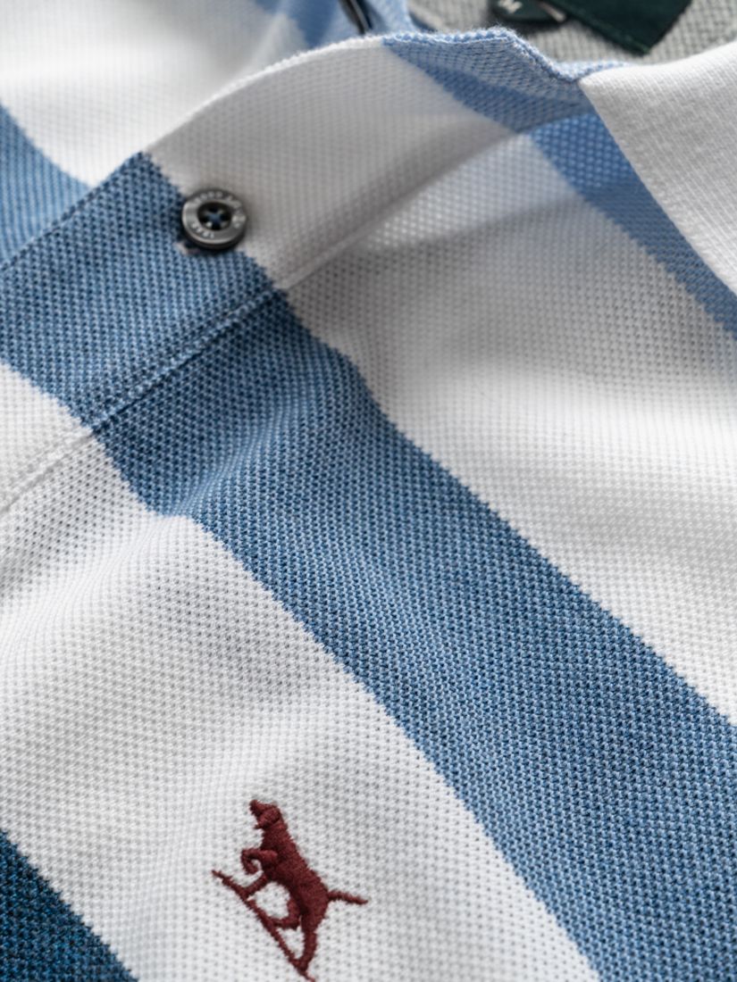 Rodd & Gunn Mount Benger Stripe Short Sleeve Polo Top, Glacier at John ...