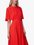 Whistles Amelia Cape Sleeve Dress, Red