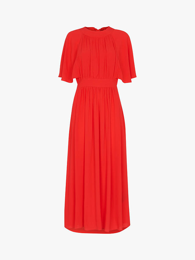 Whistles Amelia Cape Sleeve Dress, Red at John Lewis & Partners