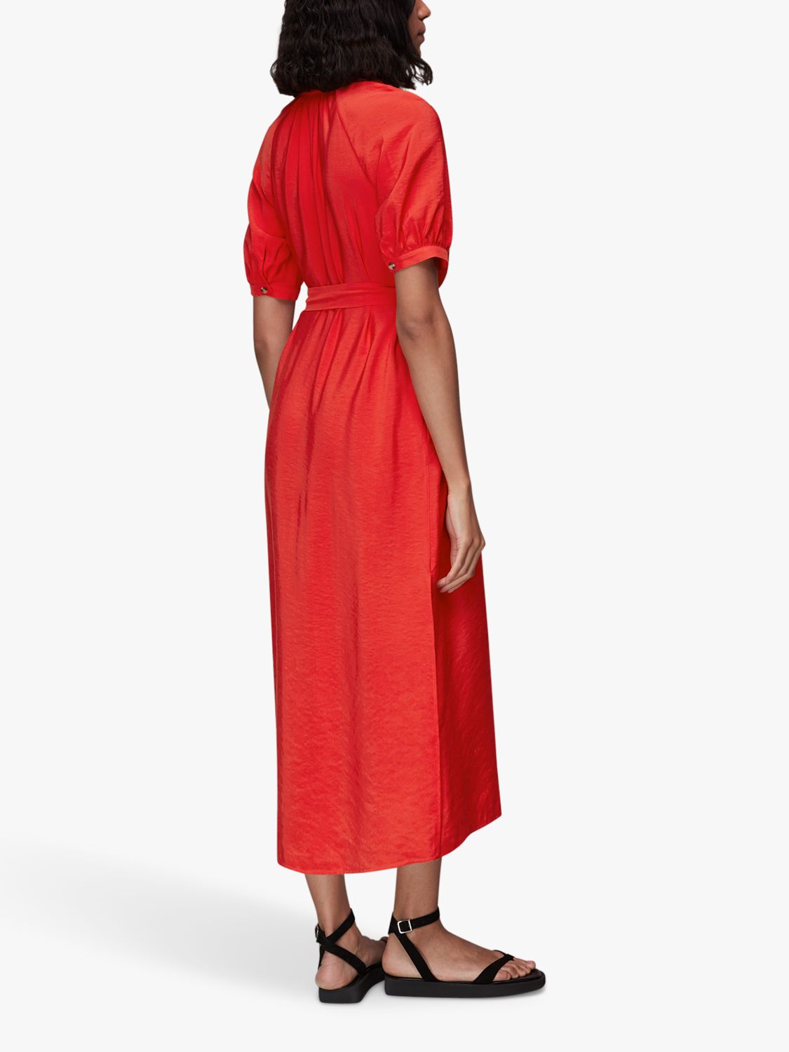 Whistles Olivia Midi Dress, Red, 6