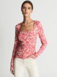 Reiss Jemima Floral Jersey Top
