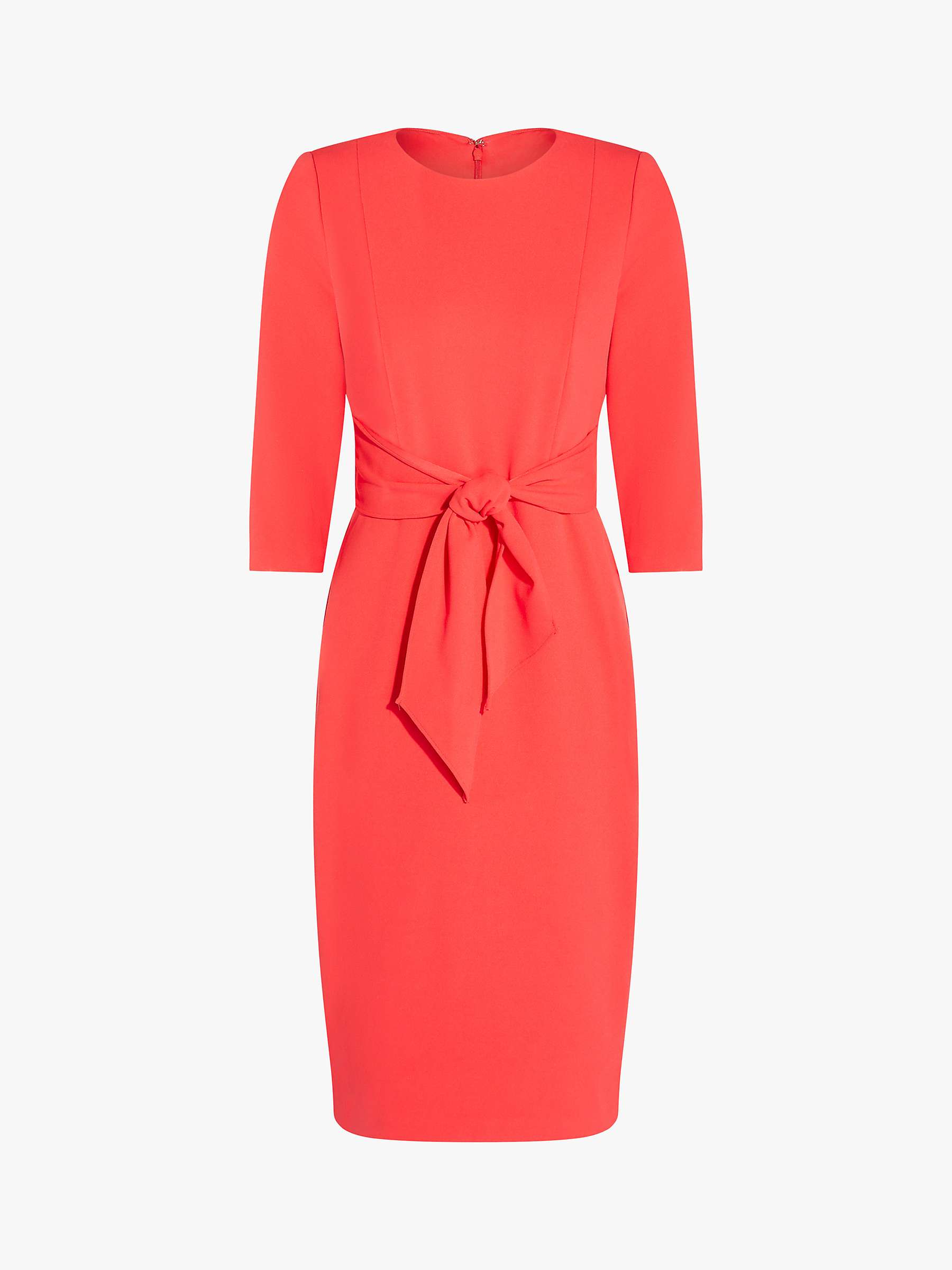 Buy Adrianna Papell Knit Crepe Sash Waist Midi Dress, Vibrant Coral Online at johnlewis.com