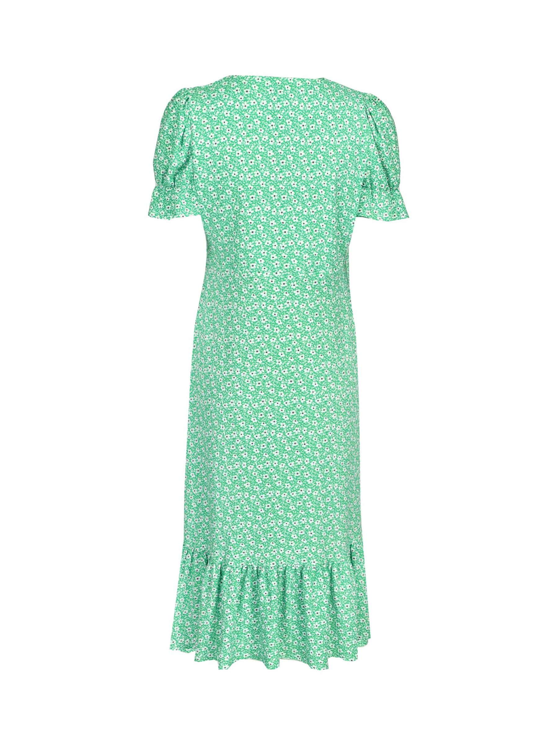 Ro&Zo Floral Print Midi Dress, Green at John Lewis & Partners