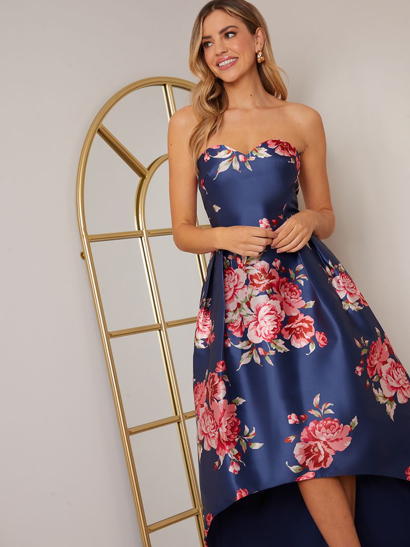 Chi Chi London Strapless Floral Print ...