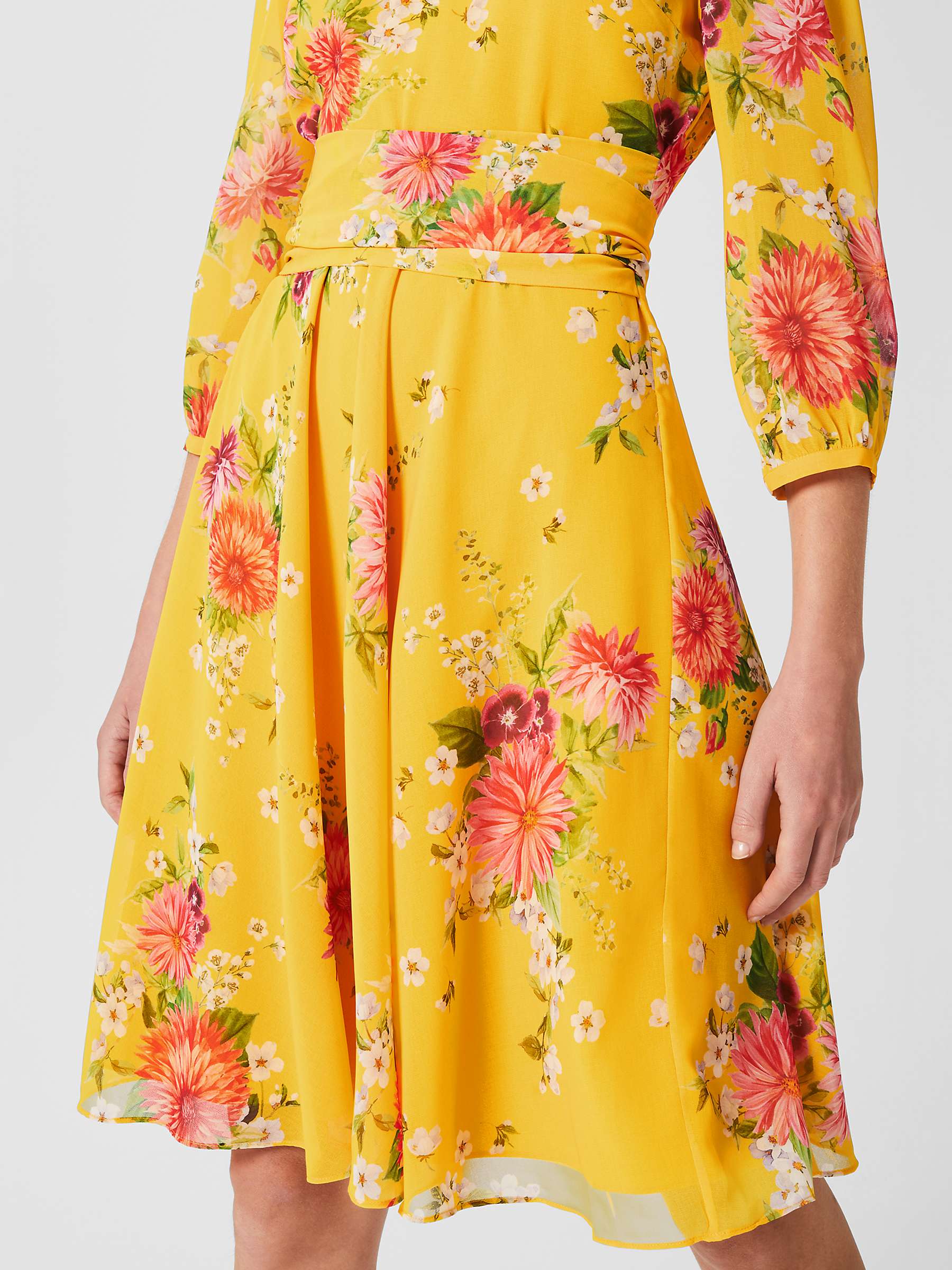 Buy Hobbs Jasmina Floral Print Dress, Yellow Online at johnlewis.com