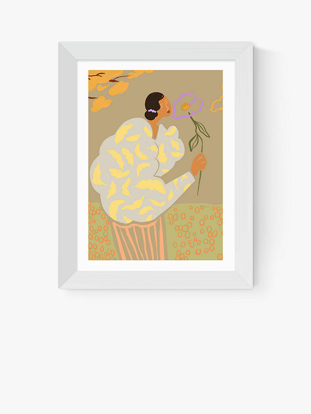 EAST END PRINTS Arty Guava 'Flourish' Framed Print, White Frame, 36 x 31cm