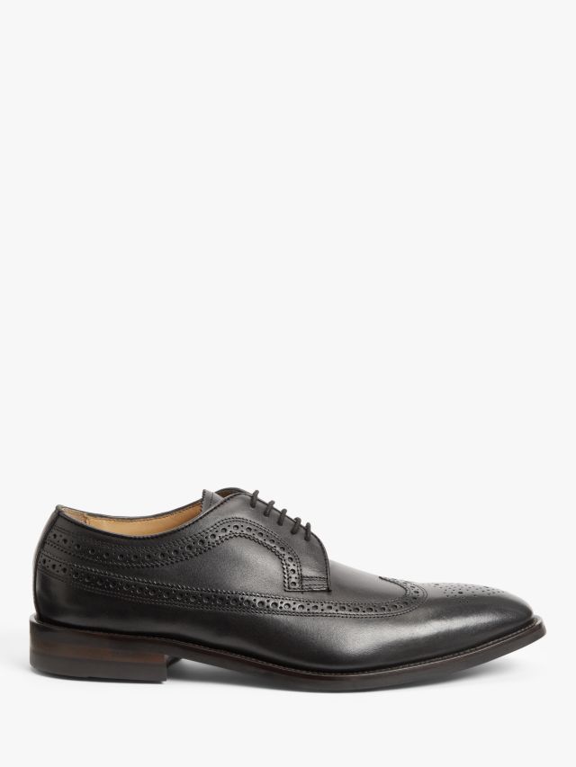 John Lewis Longford Wingtip Brogues, Black, 7