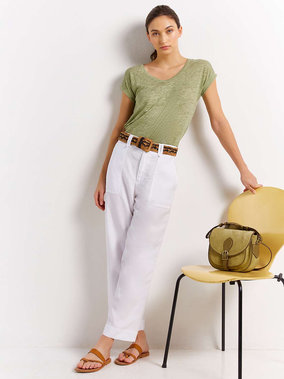 Buy Gerard Darel Ella Linen Blend Trousers Online at johnlewis.com