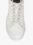 AllSaints Sheer Leather Lace Up Trainers, Chalk White