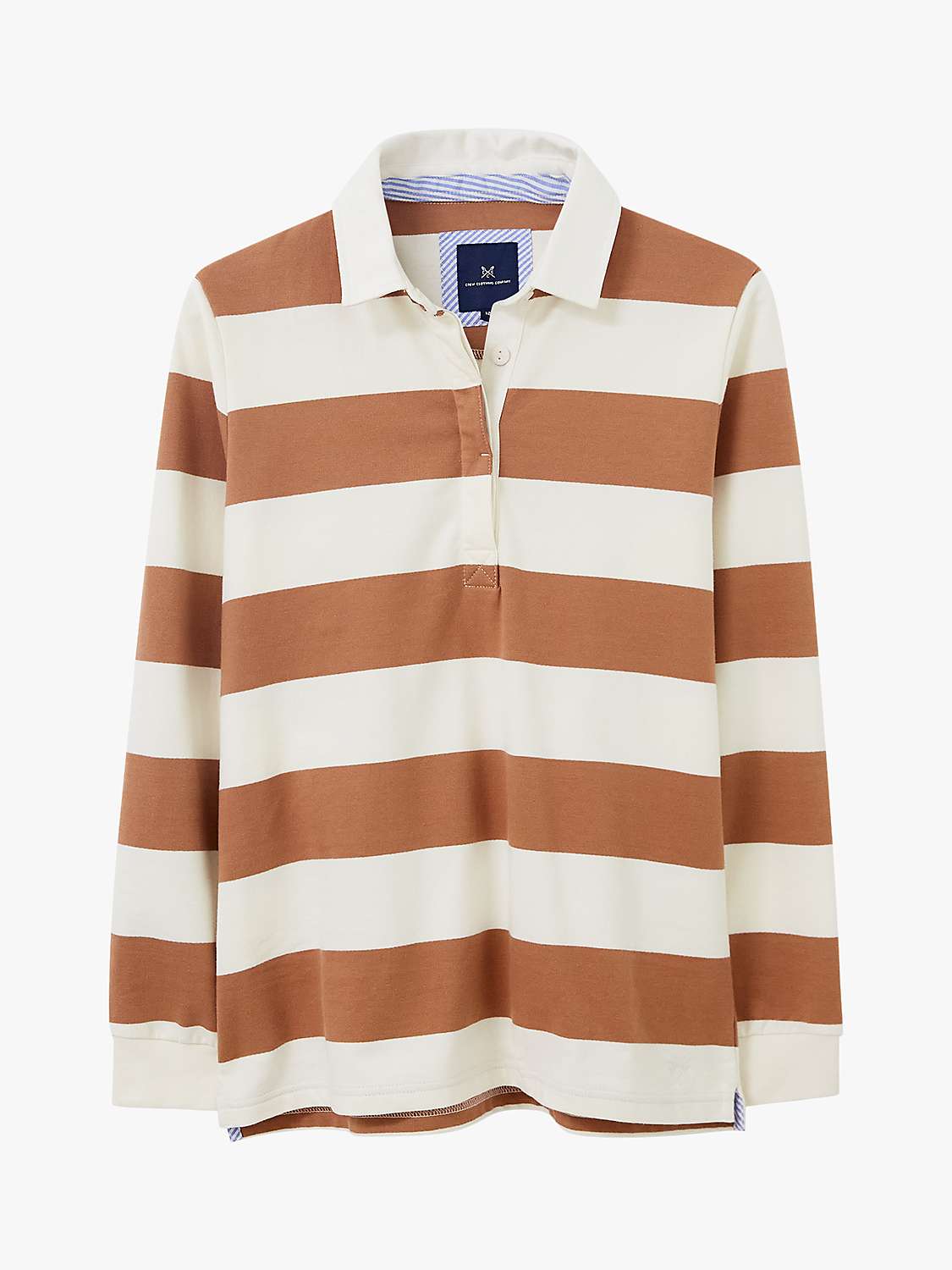 Buy Crew Clothing Anouk Stripe Rugby Shirt, Light Brown Online at johnlewis.com