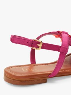 Boden Sarah Fringe Flat Sandals, Pop Pansy, 4