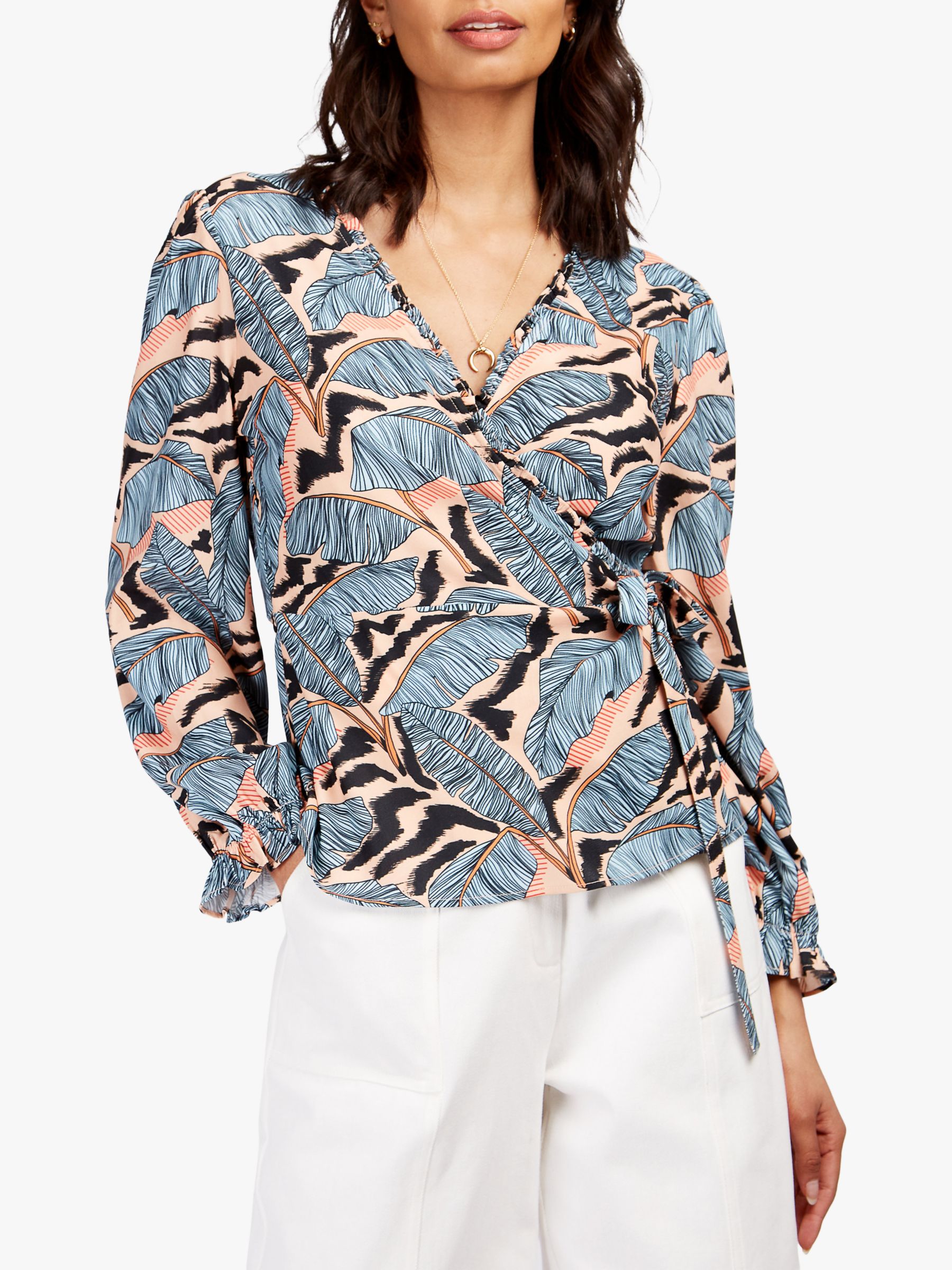 Somerset by Alice Temperley Banana Leaf Print Wrap Blouse, Multi, 10