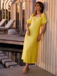 Mint Velvet Puff Sleeve Linen Midi Dress