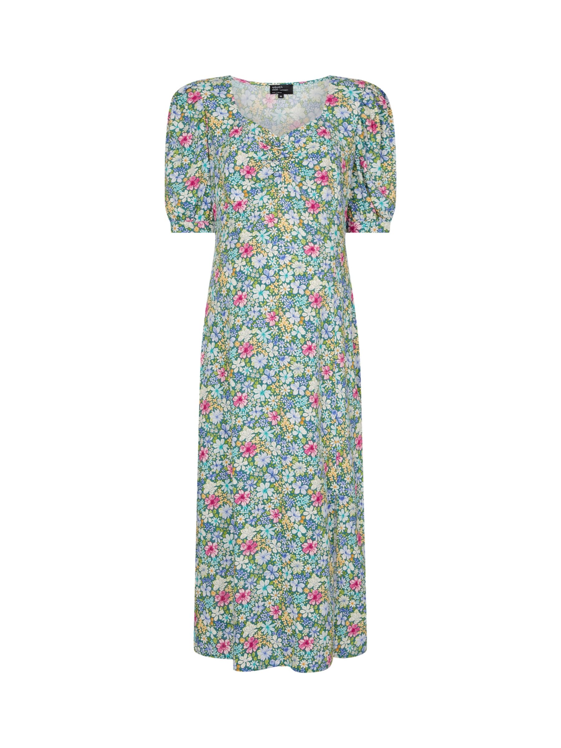 Nobody's Child Rosie Hannah Floral Maternity Dress, Green at John Lewis ...