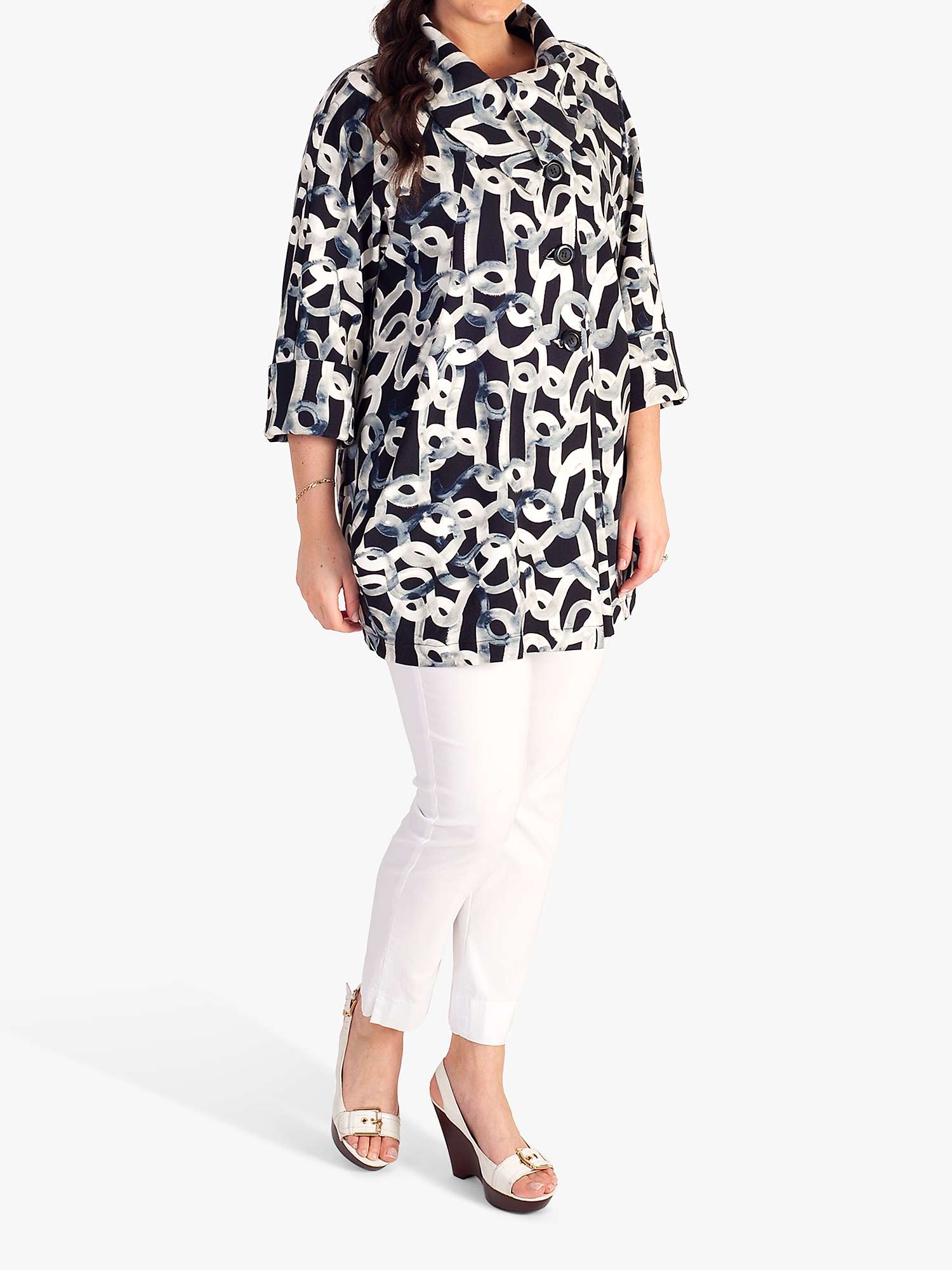 Buy chesca Abstract Print Coat, Navy/Grey Online at johnlewis.com