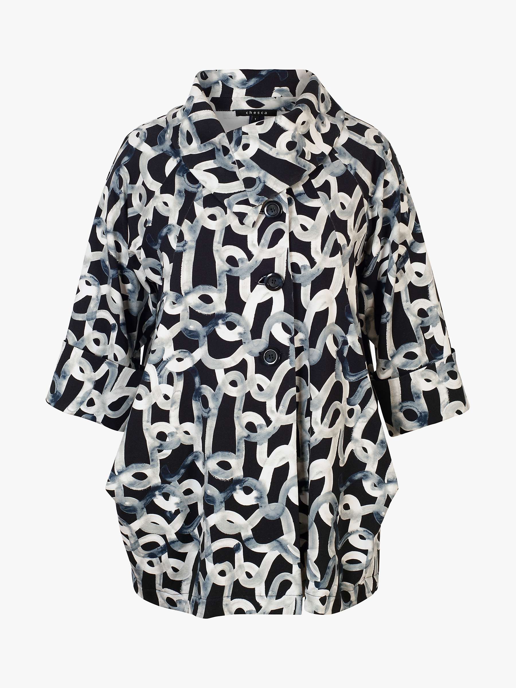 Buy chesca Abstract Print Coat, Navy/Grey Online at johnlewis.com
