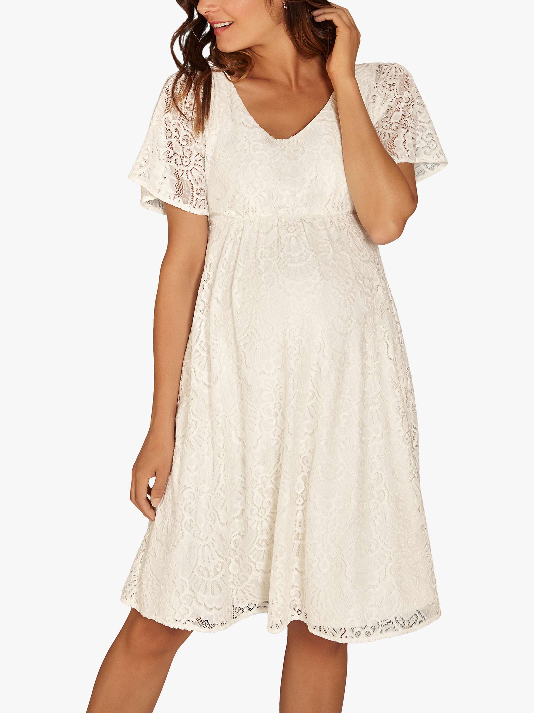 Buy Tiffany Rose Edith Floral Lace Kimono Sleeve Maternity Dress, Ivory Online at johnlewis.com