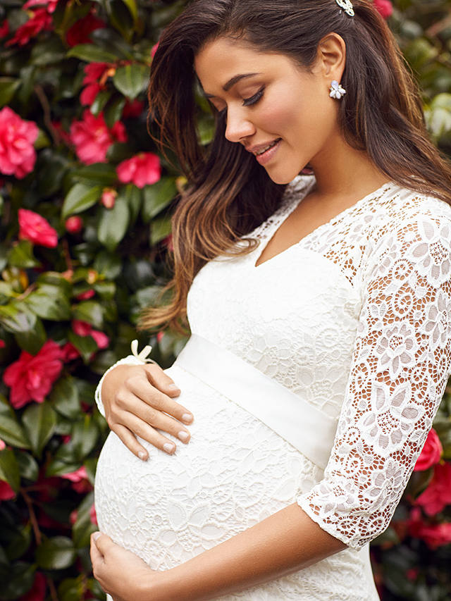 Tiffany Rose Suzie Maternity Floral Lace Wedding Dress, Ivory