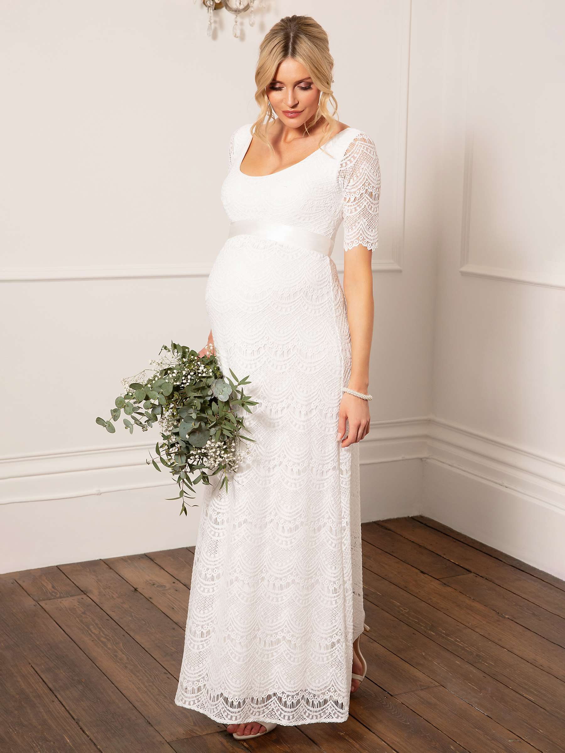 Buy Tiffany Rose Verona Maternity Floral Lace Wedding Dress, Ivory Online at johnlewis.com