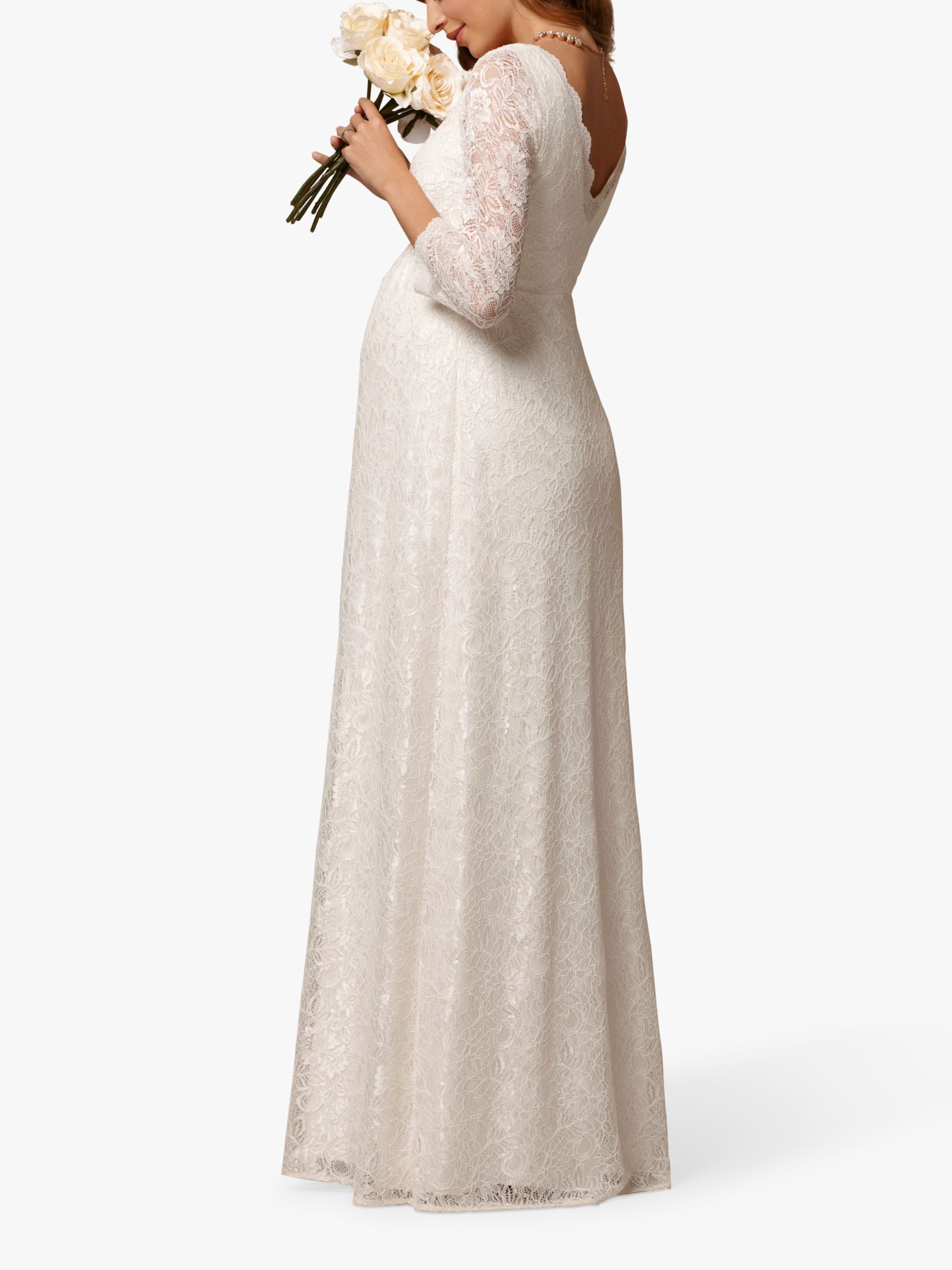Tiffany Rose Chloe Lace Maternity Wedding Dress, Ivory, 6-8