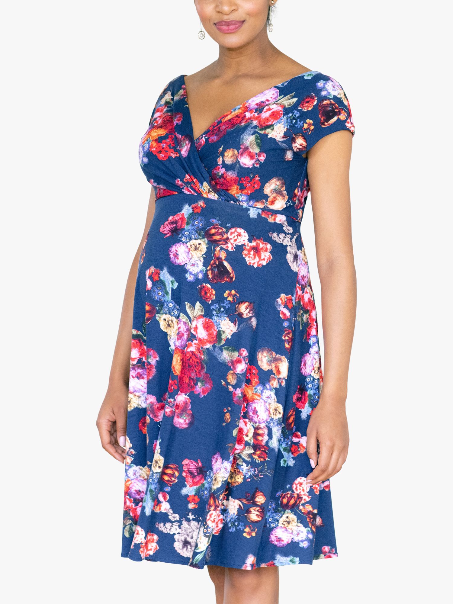 Tiffany Rose Alessandra Midnight Garden Print Maternity Dress, Blue/Multi, 6-8