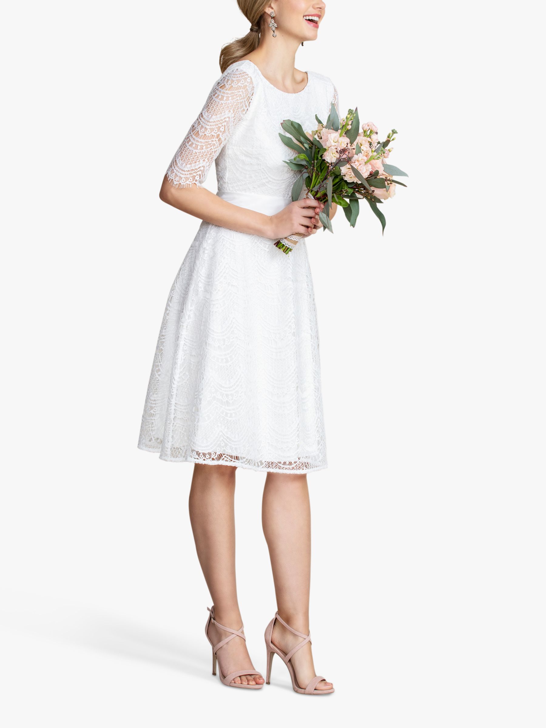 Alie Street Evie Lace Knee Length Wedding Dress, Ivory at John Lewis ...