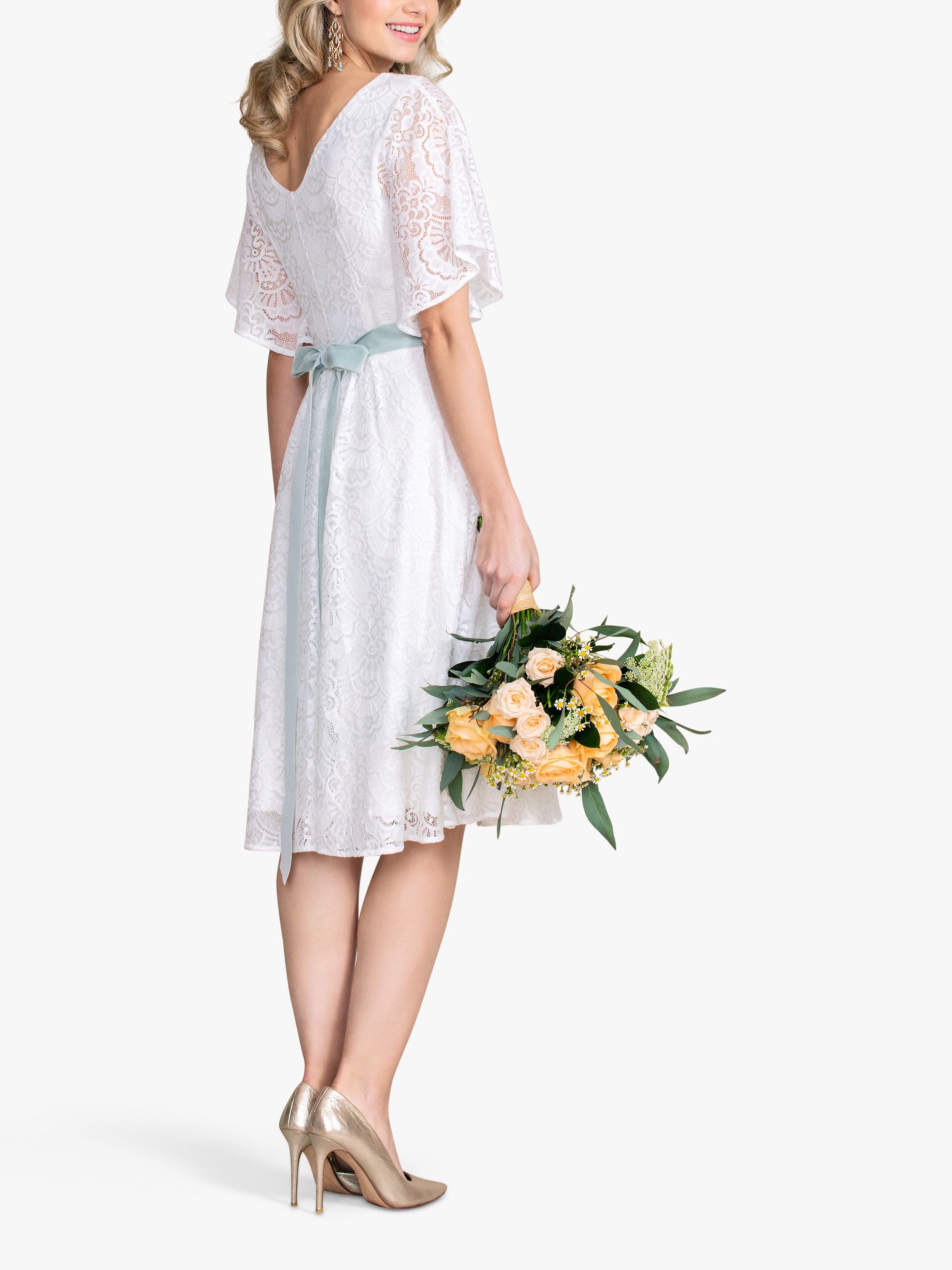 Alie Street Beth Lace Kimono Sleeve Wedding Dress, Ivory, 6-8