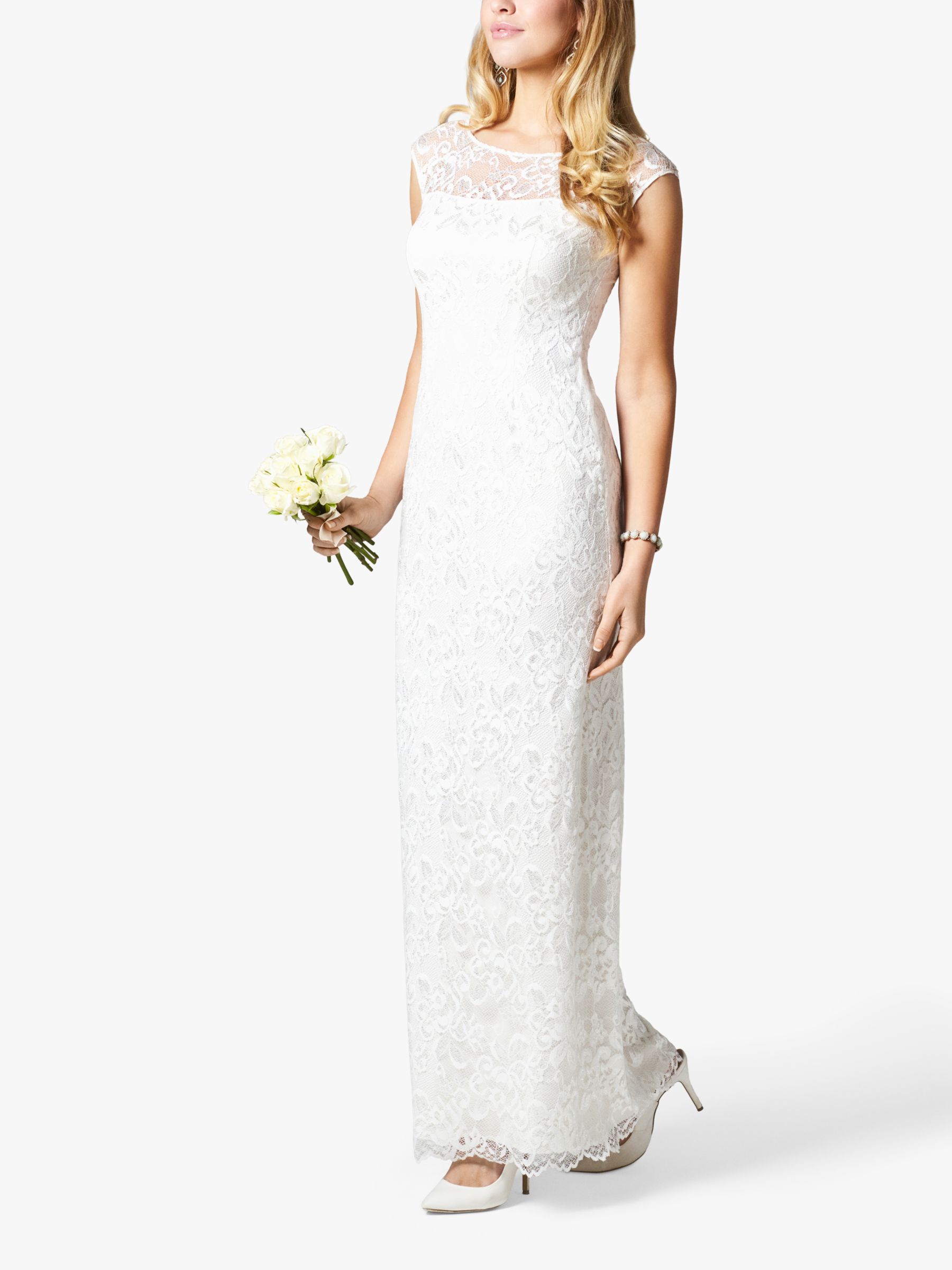 Alie Street Amber Floral Lace Maxi Wedding Dress, Ivory, 6-8