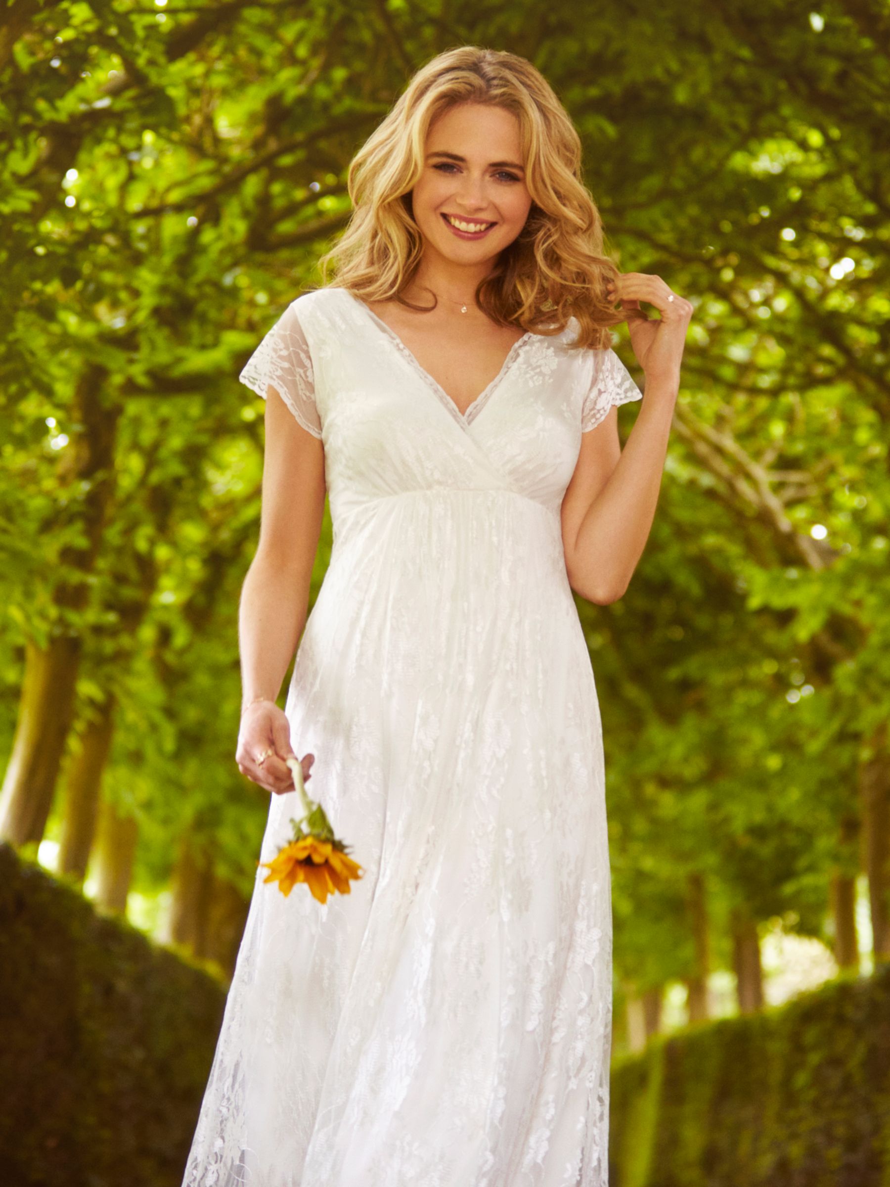 Alie Street Evangeline Intricate Lace Wedding Dress, Ivory Dream at ...