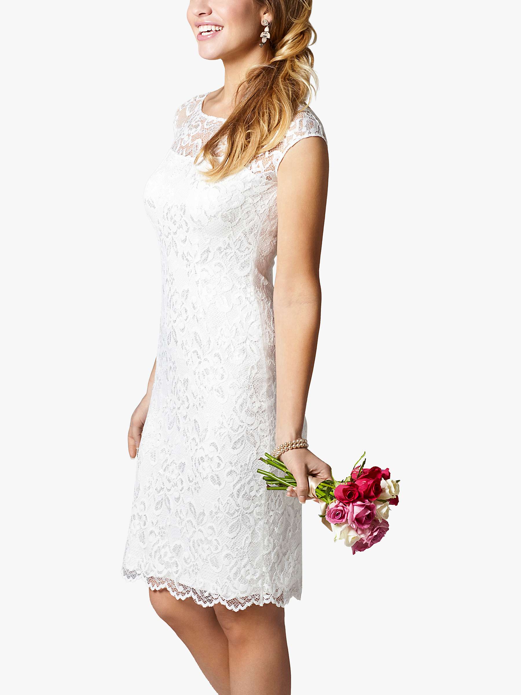 Buy Alie Street Amber Floral Lace Knee Length Wedding Dress, Ivory Online at johnlewis.com