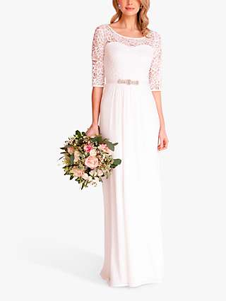 Alie Street Adrianna Floral Lace Bodice Wedding Dress, Ivory