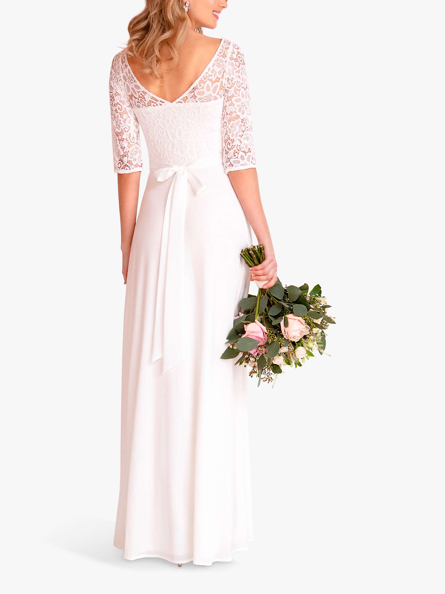 Buy Alie Street Adrianna Floral Lace Bodice Wedding Dress, Belt Sold Separately, Ivory Online at johnlewis.com
