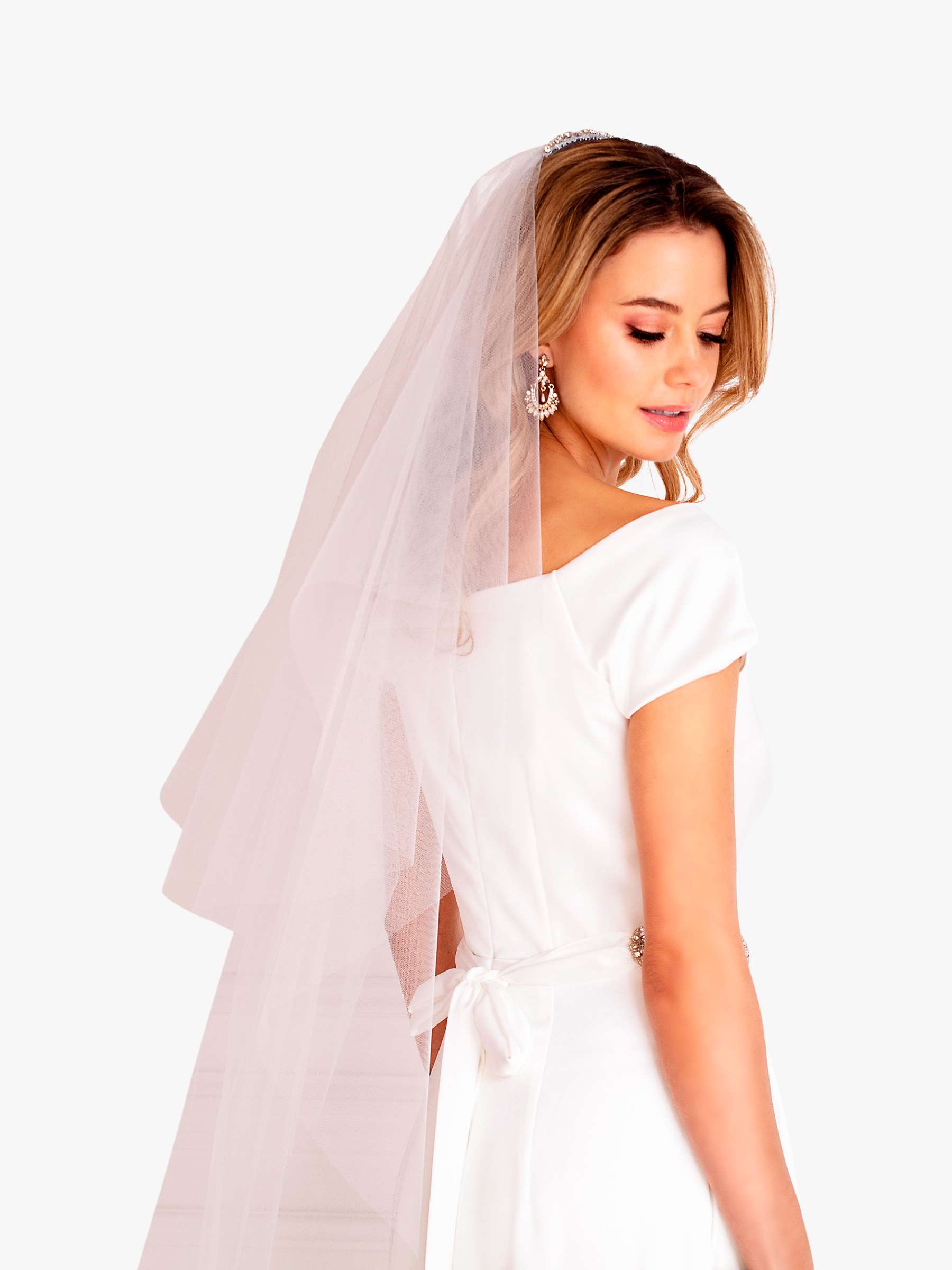 Buy Alie Street Cut Edge Two Tier Long Wedding Veil, Ivory Online at johnlewis.com