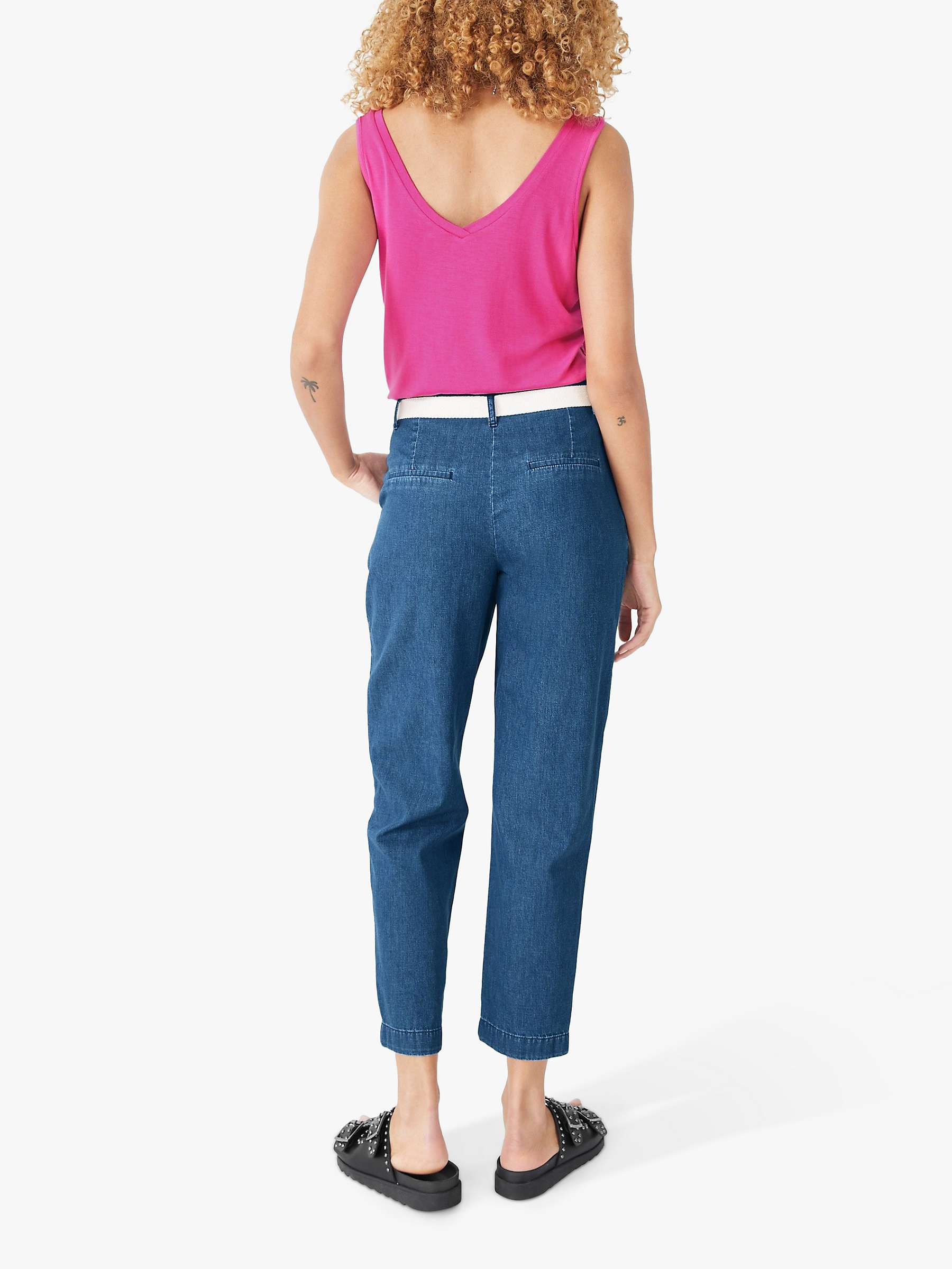 Buy hush Pleat Chambray Trousers, Light Blue Online at johnlewis.com