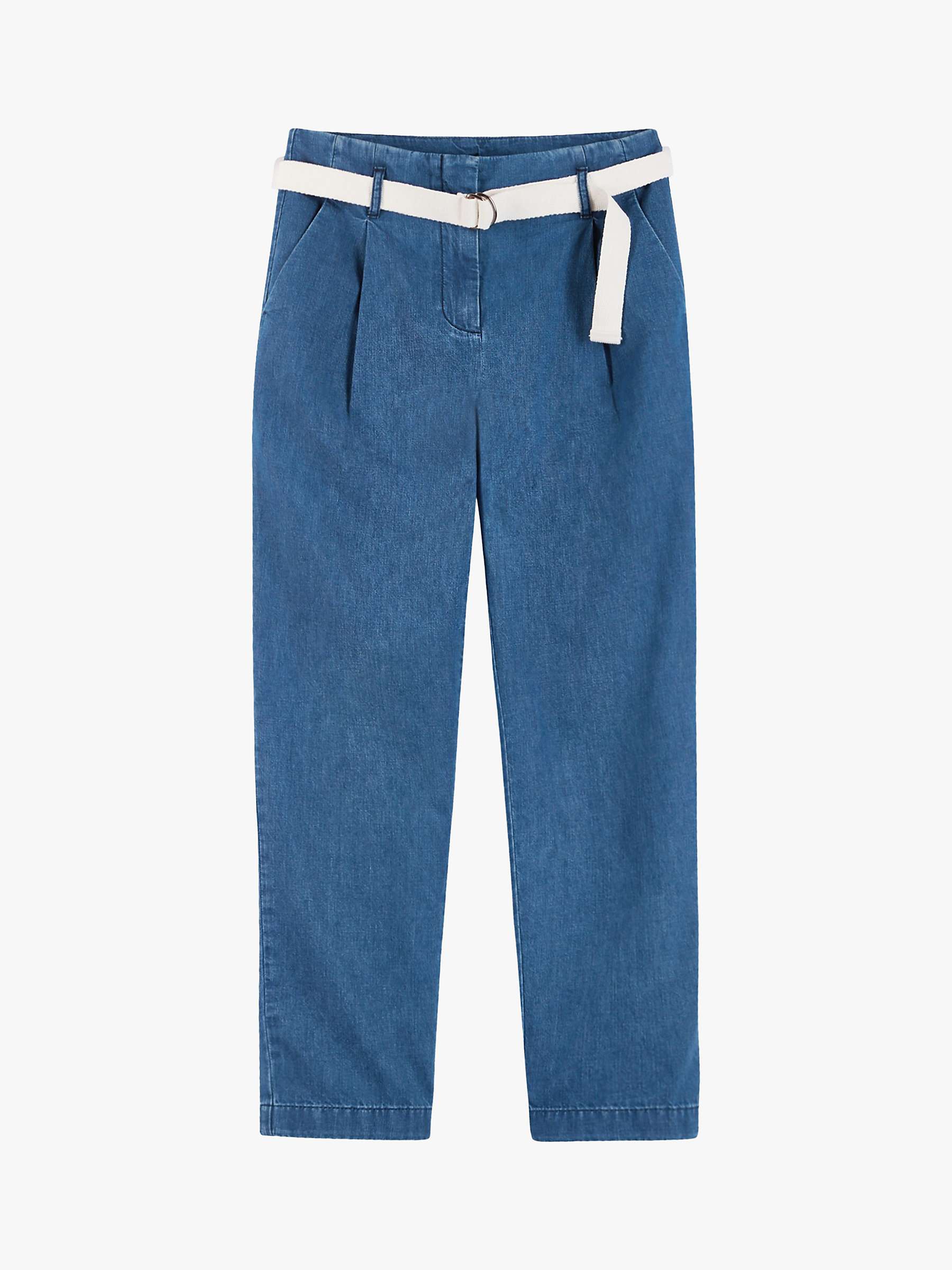 Buy hush Pleat Chambray Trousers, Light Blue Online at johnlewis.com