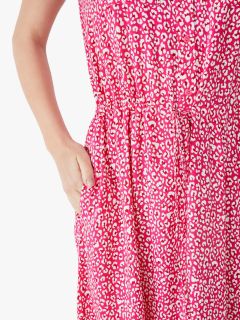 HUSH Hattie Leopard Print Shirt Dress, Pink, 4