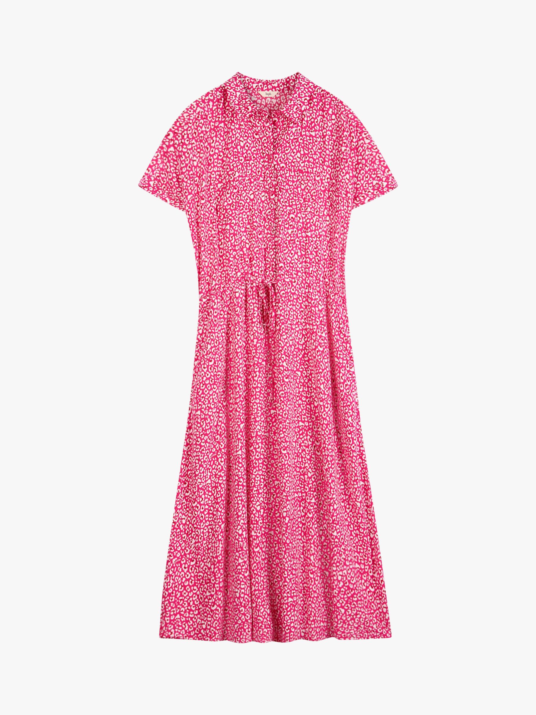 hush Hattie Leopard Print Shirt Dress, Pink at John Lewis & Partners