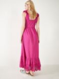 HUSH Alena Broderie Detail Maxi Dress, Vibrant Pink, Vibrant Pink