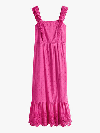 hush Alena Broderie Detail Maxi Dress, Vibrant Pink at John Lewis ...